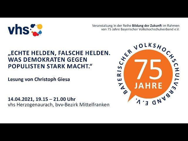 75 Jahre bvv: Echte Helden, falsche Helden – Christoph Giesa | vhs Herzogenaurach