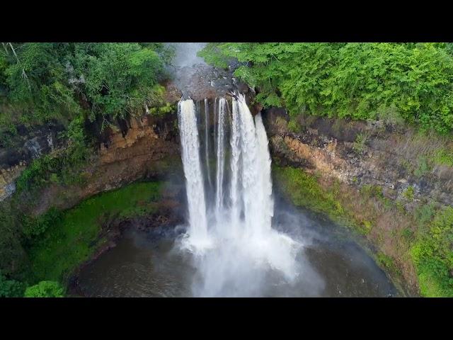 Wailua Falls - Kauai, Hawaii 4K Drone footage