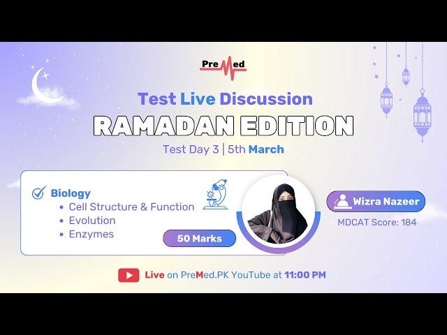 Free Ramadan Test Series | Day 3 - Biology: Cell Structure, Evolution and Enzymes | 5th March 2025