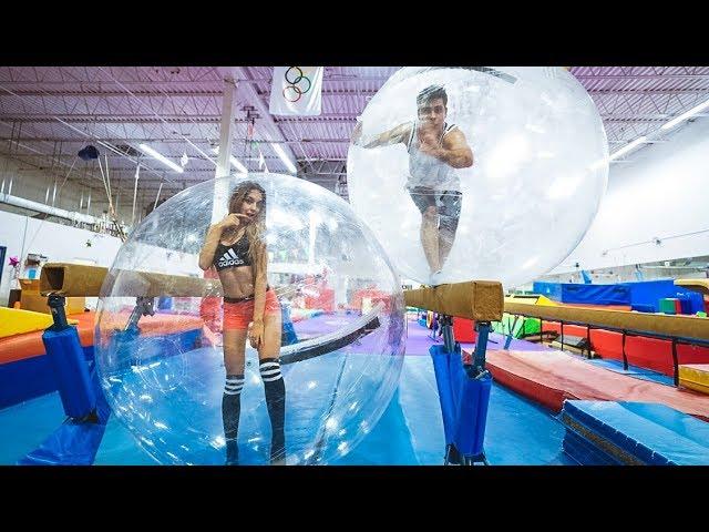 GYMNASTICS INSIDE GIANT BUBBLE BALL AT 3AM!