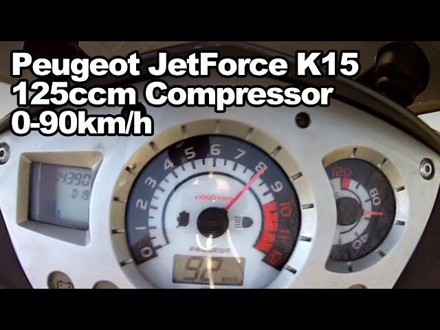 Peugeot JetForce 125 Compressor K15 0-90km/h sprint acceleration