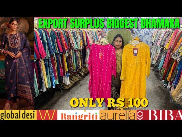 Cheapest Export Surplus | W Biba Aureila 100% Original | Kurti & Skd | WHOLESALE From Big Warehouse