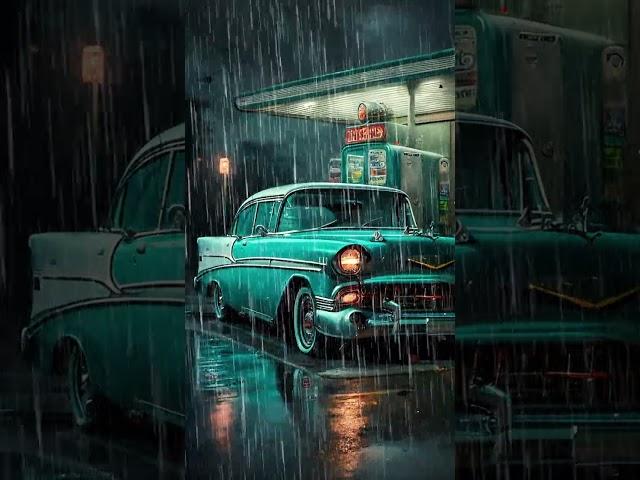 Relaxing White Noise of Rain on a 1955 Chevrolet Bel Air | ASMR Sleep Sounds & Classic Cars