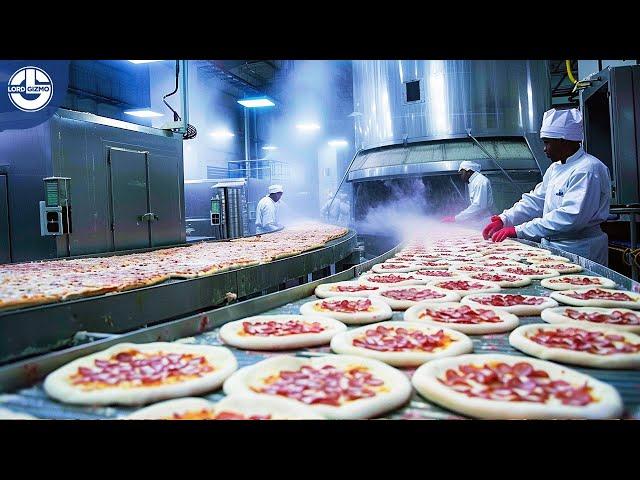 The Making of Frozen Pizza | Mega Food Factory!