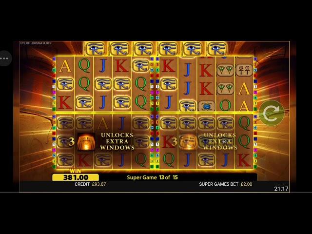 £2 Super Games on Eye of Horus 4 SLOTS. Virgin Games UK online slots.