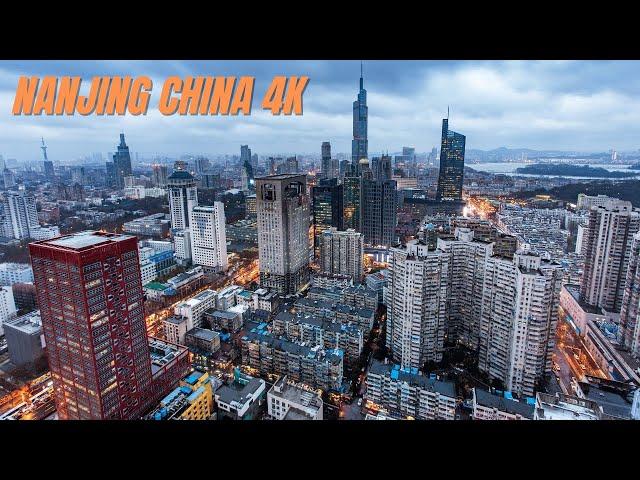 Nanjing City Downtown by Drone 4k - Nanjing China Drone Shots