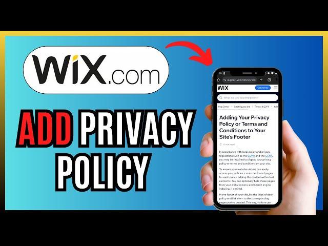 How To ADD PRIVACY POLICY To WIX WEBSITE 2025!