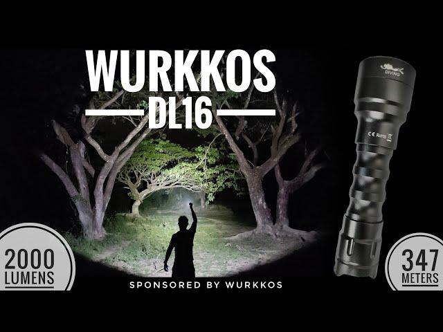 Wurkkos DL16, Diving Flashlight, 2000 lm, 347 m, SST40 5300K-5700K