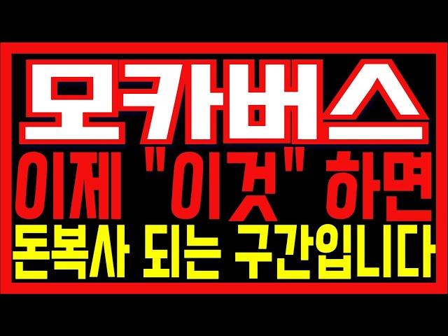 [모카버스 코인전망] 이제 "이것" 하면 돈복사 되는 구간입니다!!