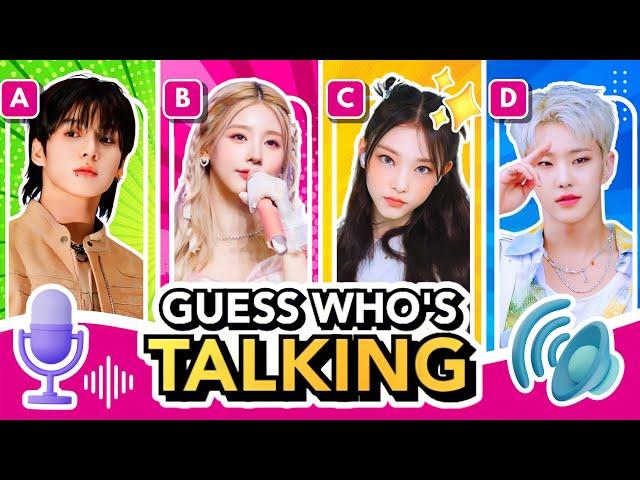 GUESS THE KPOP IDOL BY VOICE  | GUESS WHO'S TALKING | KPOP GAMES 2023 | KPOP QUIZ TRIVIA