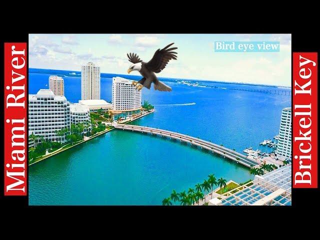 Miami River and Brickell Key by Drone