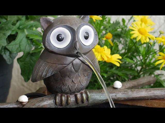 Treefolk Owl Planter Fountain assembly