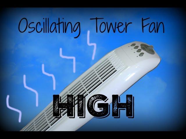 Oscillating tower fan on high. For Sleeping, Relaxing. 1 Hour.