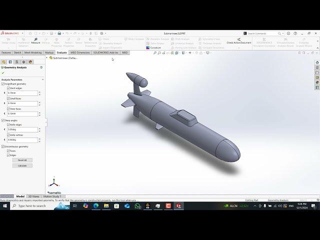 ANSYS FLUENT CFD - External Flow over Submarine ( ROV )- Drag Coefficient