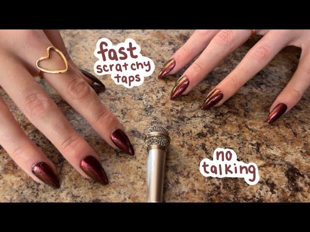 ASMR Fast Scratchy Taps On Different Surfaces! No Talking