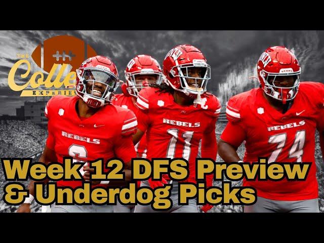 Week 12 DFS Preview & Underdog Fantasy Picks | The College Football Experience