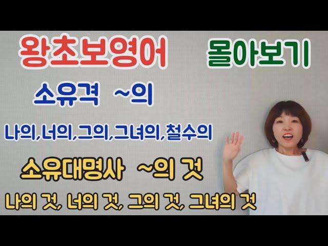 [왕기초영어문법]소유격,소유대명사-몰아보기