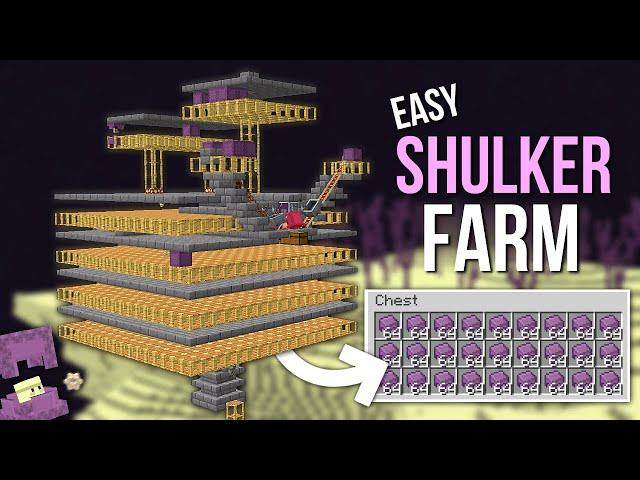 Minecraft Easy Shulker Farm Tutorial 1.20+ | Single Dimension Shulker Shell Farm - 750+ Per Hour