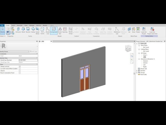 Revit | Family Creation | Parametric | Double Swing Door Family