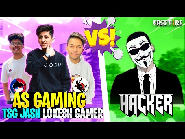 3 Youtubers Vs Hacker Free Fire Best Hacker Gameplay | Lokesh Gamer Op Reaction - Garena Free Fire
