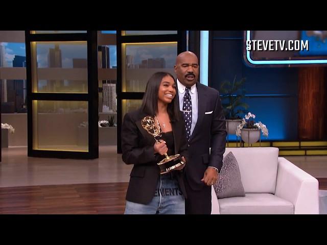 Steve Harvey's Daughter Brings Him Emmy Award On National TV