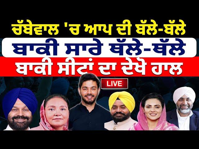 Punjab By Election Results 2024: Chabbewal 'ਚ ਆਪ ਦੀ ਬੱਲੇ-ਬੱਲੇ ! Gidderbaha | Barnala |  | Dera Baba