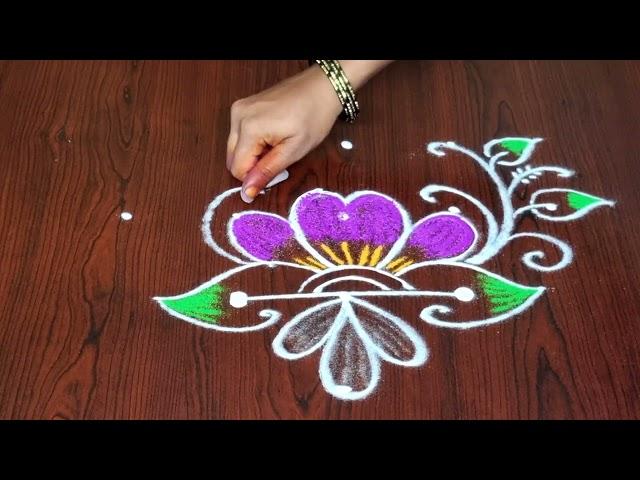 Flower rangoli || kolam designs || small muggulu ||