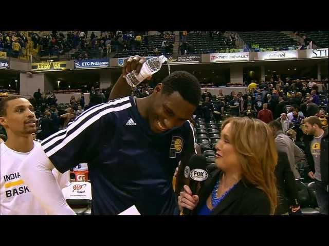 Ian Mahinmi Gets a Videobomb Shower!