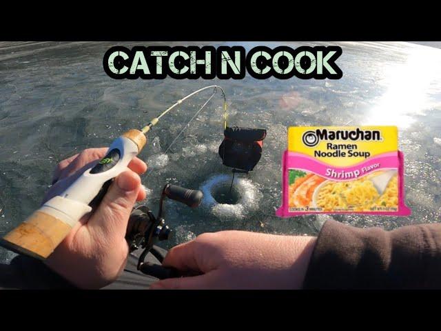 Ice Fishing Catch N Cook!! (Bluegill and Ramen Noodles!!)