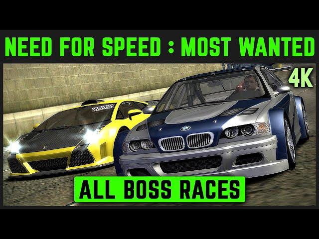 NEED FOR SPEED: MOST WANTED REDUX - ALL BOSSES + CUTSCENES - 4K