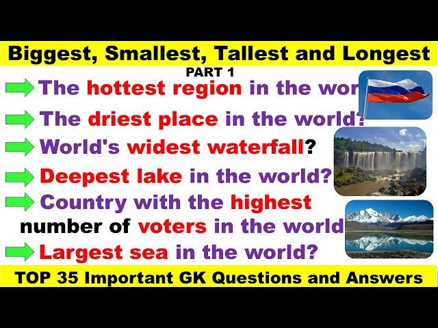 World’s Biggest, Smallest, Tallest, and Longest | NTPC General Knowledge | Static GK | RRB NTPC