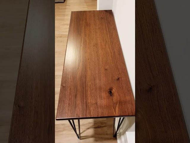 Beautiful #minimalist entryway #table and matching #desk made from solid #walnut #fypシ #woodworking