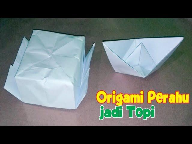 BUAT ORIGAMI PERAHU BISA DIUBAH JADI TOPI || ORIGAMI TOPI SUSTER