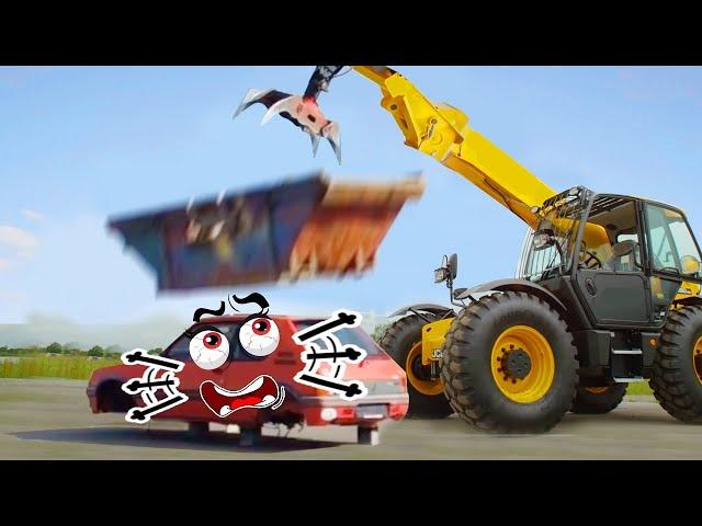 Biggest Heavy Equipment Machines Destroy Cars | Amazing Dangerous Powerful Excavator Destroy Car