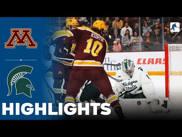 Minnesota vs Michigan State | NCAA College Hockey | Highlights - December 14, 2024