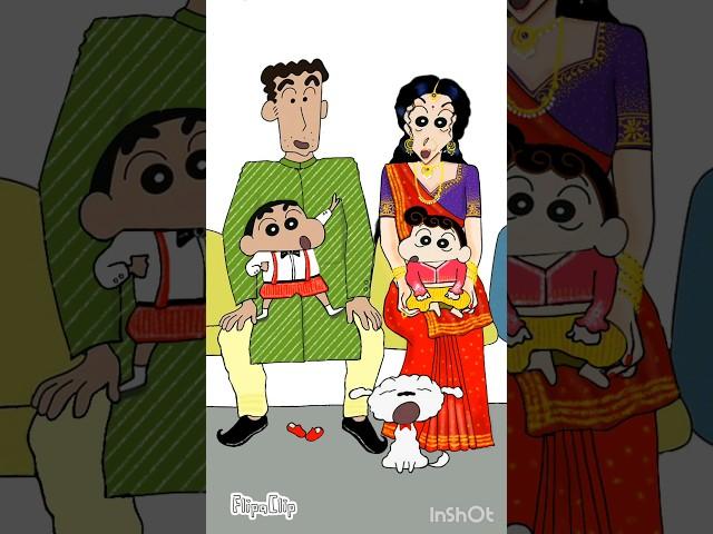 Nohara Family at Indian Wedding|#sinchan#cartoon#glowup #transformation #digitalart #shorts