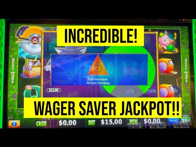 HUGE HUFF N MORE PUFF SLOT HIT! Jackpot on Wager Saver Bet! High Limit Room Hand Pay!