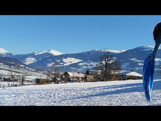 Playing sliding on the Snow /Winter 2025 New Year