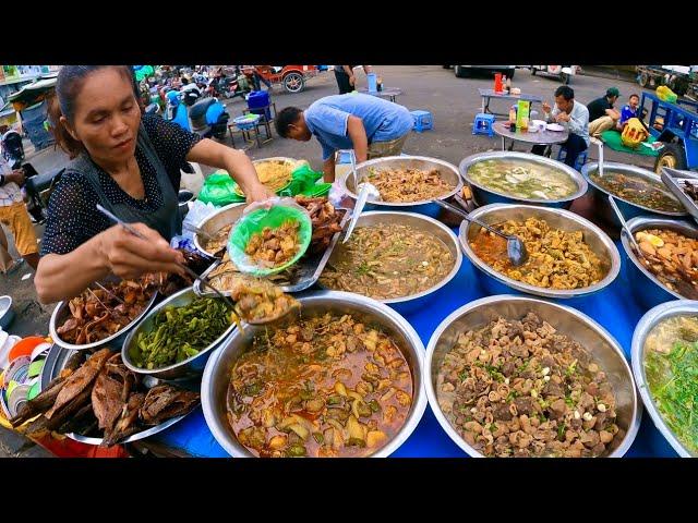 Amazing Cambodian Street Food - So Delicious Khmer food, Soup, fish, Pork & More