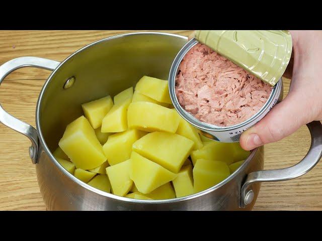 Do you have potatoes and canned tuna at home? It's so delicious that I cook it every day ASMR