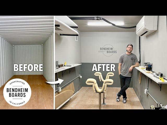 Shipping Container Transformed into a Surfboard Shaping Bay [Start to Finish]
