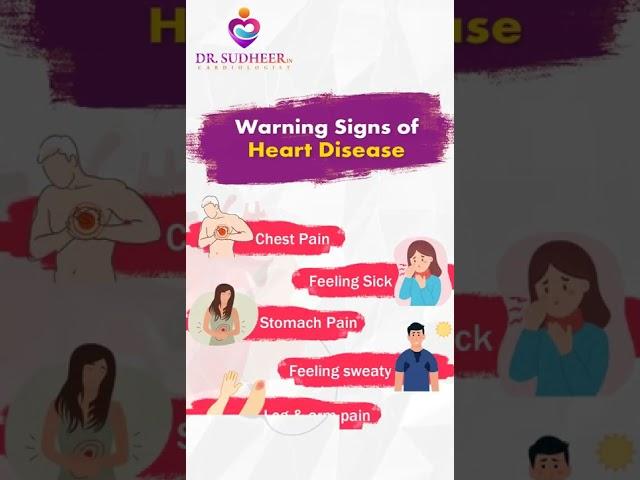 Warning Signs of Heart Disease | Dr Sudheer Koganti #shorts