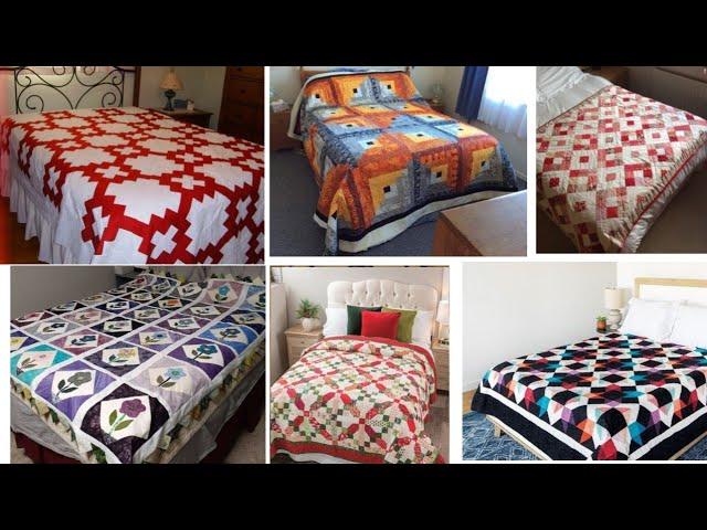 simple quilted bedsheets design, patchwork bedsheets, zafa art