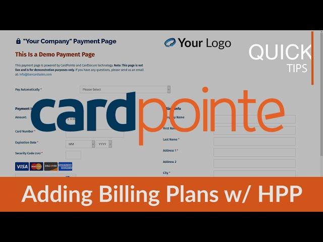 CardPointe Hosted Payment Page Billing Plans - Add a subscription plan to  hosted payment page