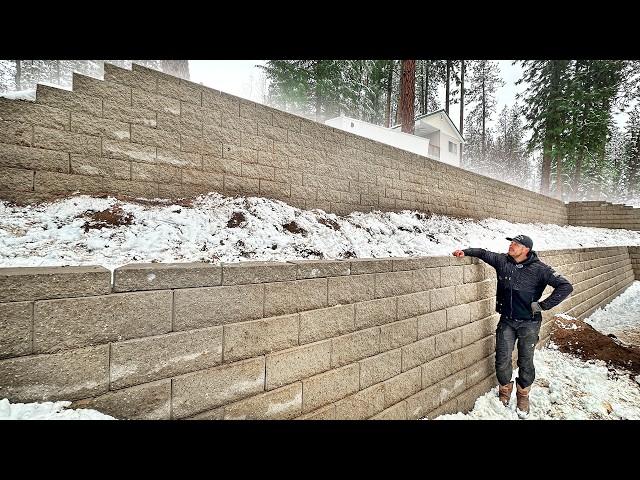 Building a Retaining Wall With 100,000 lbs of Blocks