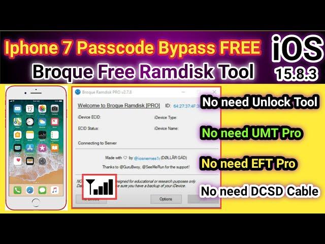 iphone 7 unavailable bypass with sim working free by Broque Ramdisk Tool 2024 | TECH City