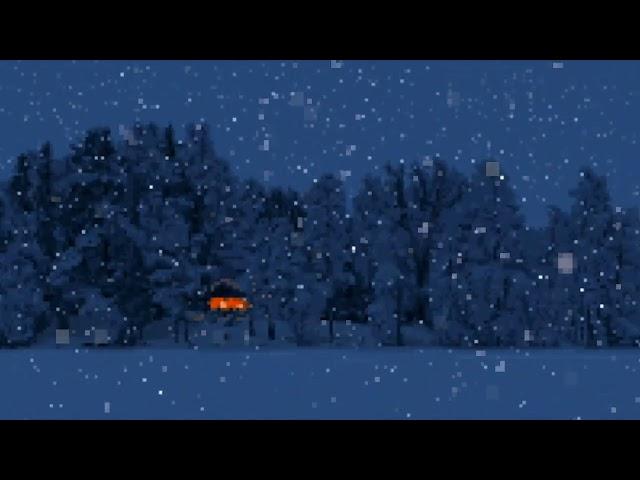 Cabin in Snowy Woods Pixel Ambience (1 Hour)