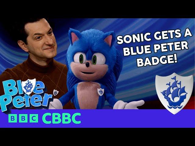 Sonic and Ben Schwartz get a Blue Peter badge! | CBBC