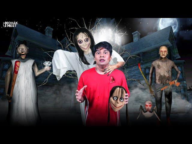 GRANNY VS. MOMO SHORT FILM : ग्रैनी | HORROR GAME GRANNY - SLENDRINA | MOHAK MEET