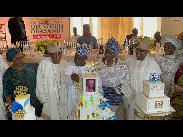 CAKE CUTTING MOMENT AT OBASANJO 88TH BIRTHDAY CELEBRATION